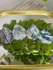 Druzy Moss Agate Monstera Carving Intuitive Pick