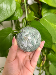 Druzy Moss Agate Sphere