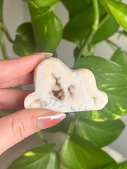 Druzy White Agate Cloud Carving Intuitive Pick