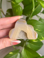 Druzy White Agate Cloud Carving Intuitive Pick