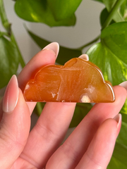 Flower Agate x Carneilian Cloud Carving Intuitive Pick